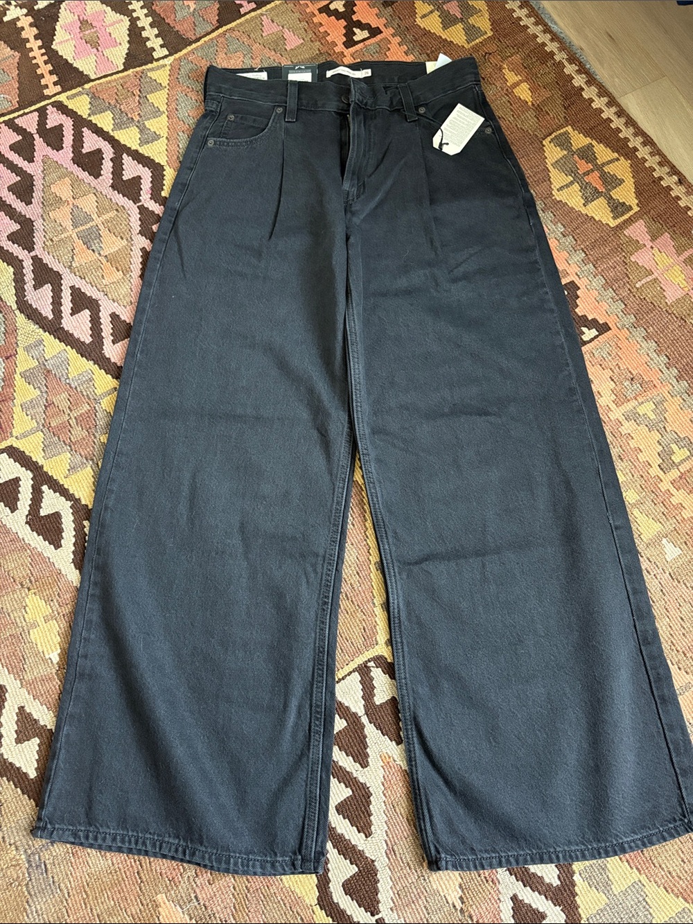 Levi's Black Wide-Leg Jeans with Red Tab